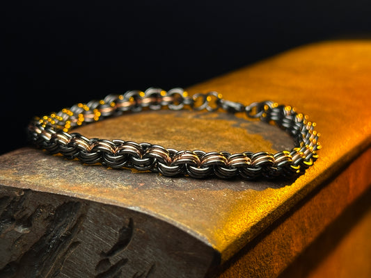 Maille Bracelet- Gunmetal & Rose Gold-Copper Links