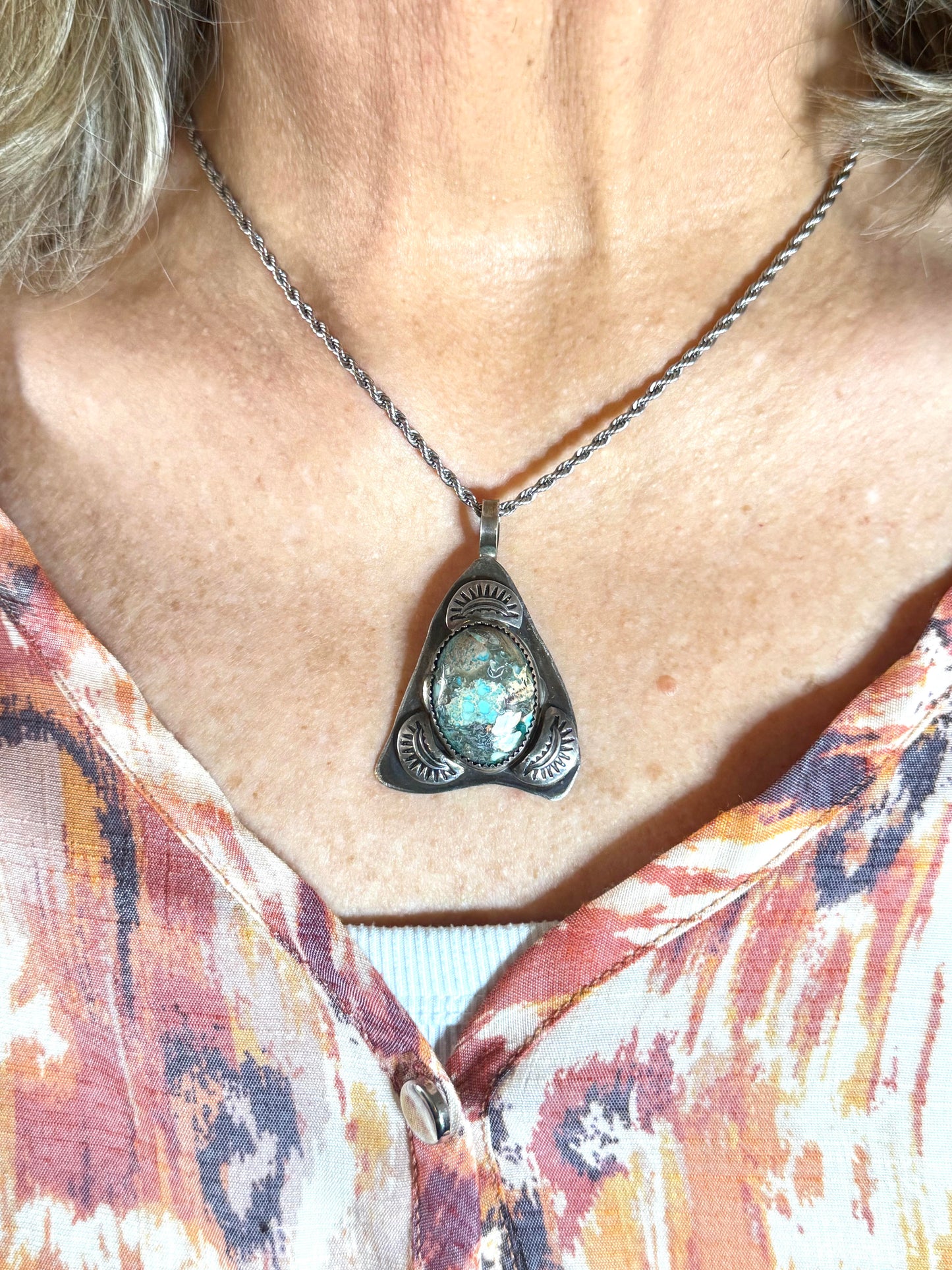 Sterling Silver Pendant with Sea Sediment Jasper